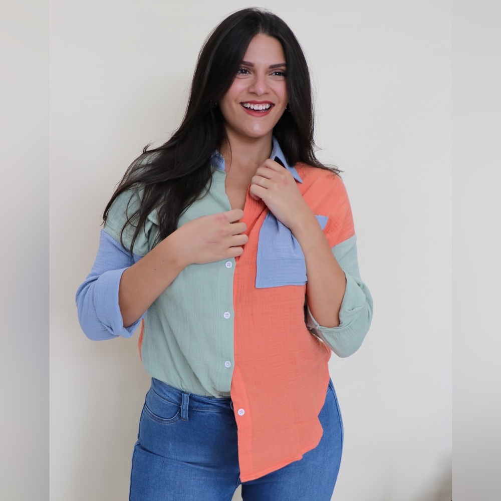 Block blouse loose